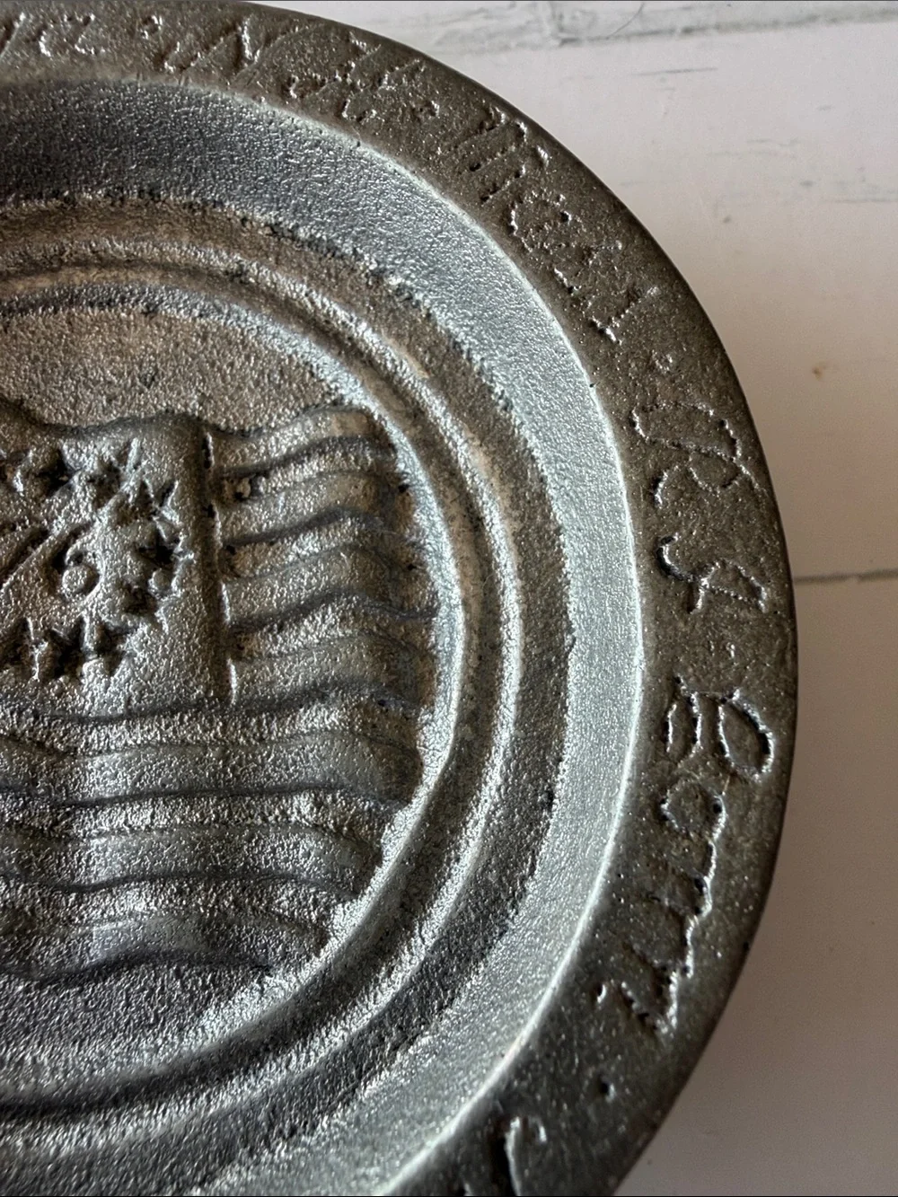 Decorative 1776 Flag Embossed Pewter coasters